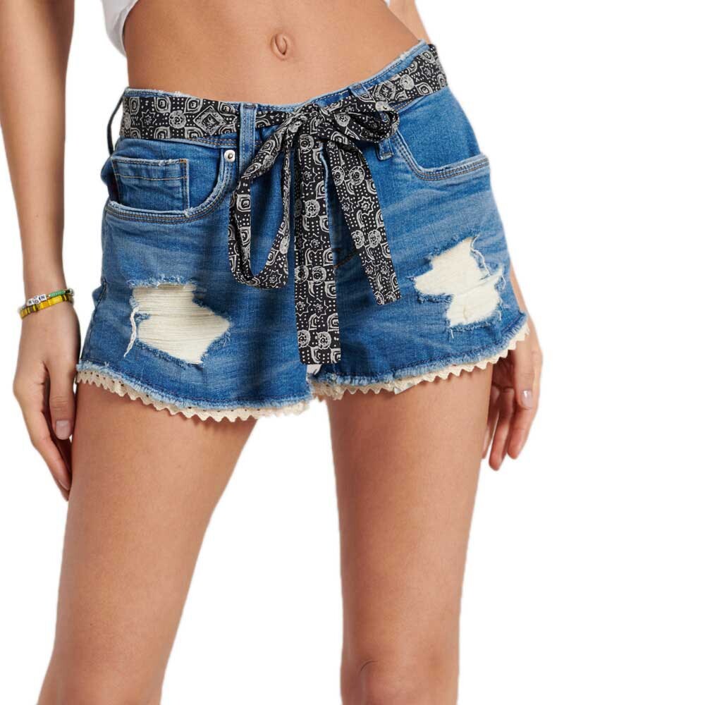 

Джинсовые шорты Superdry Lace Hot, синий