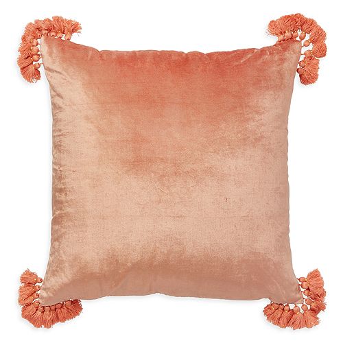 Бархатная декоративная подушка Радж, 20 x 20 дюймов Roselli Trading, цвет Orange