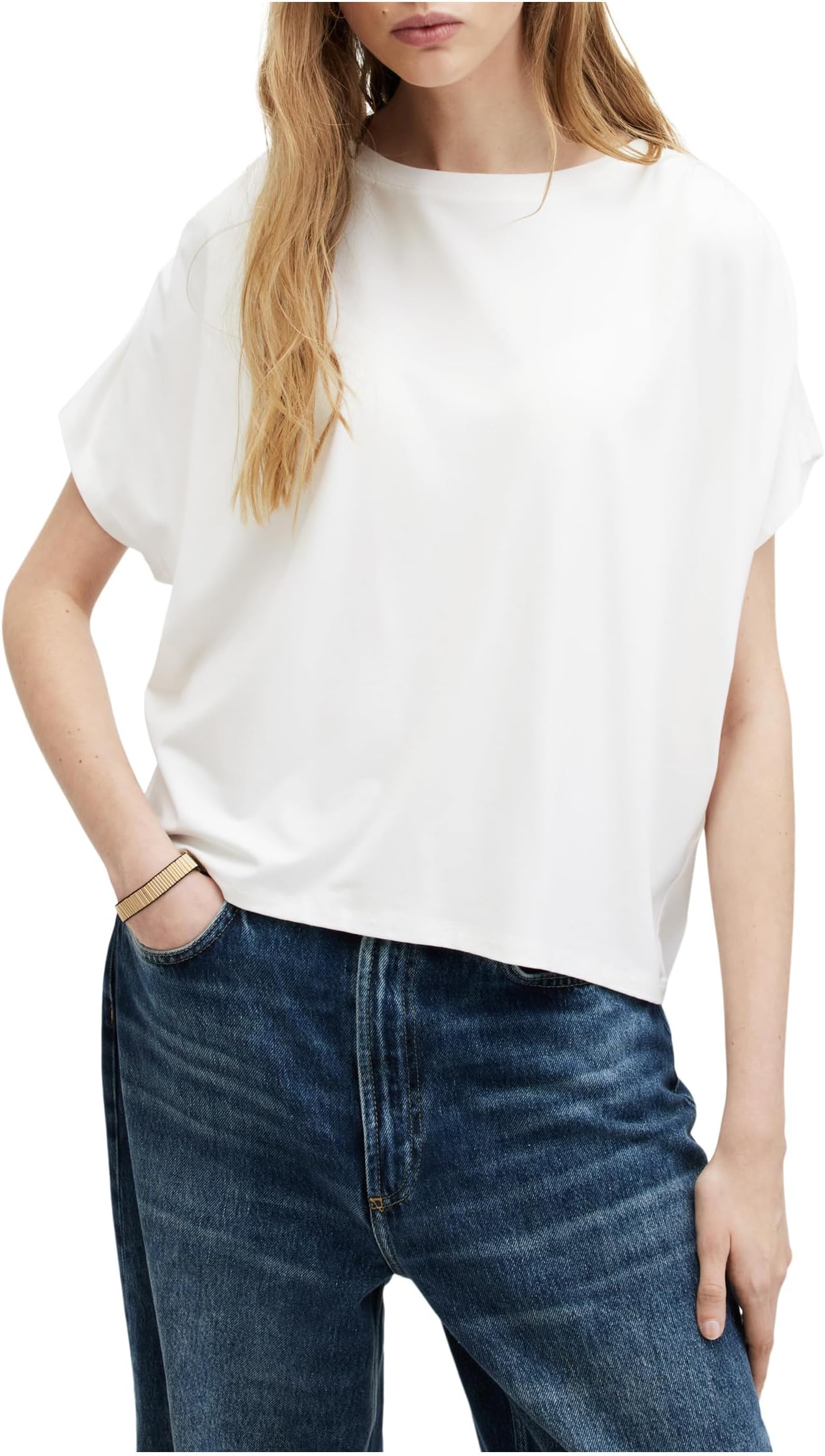 

Футболка AllSaints Natalie Tee, цвет Chalk White