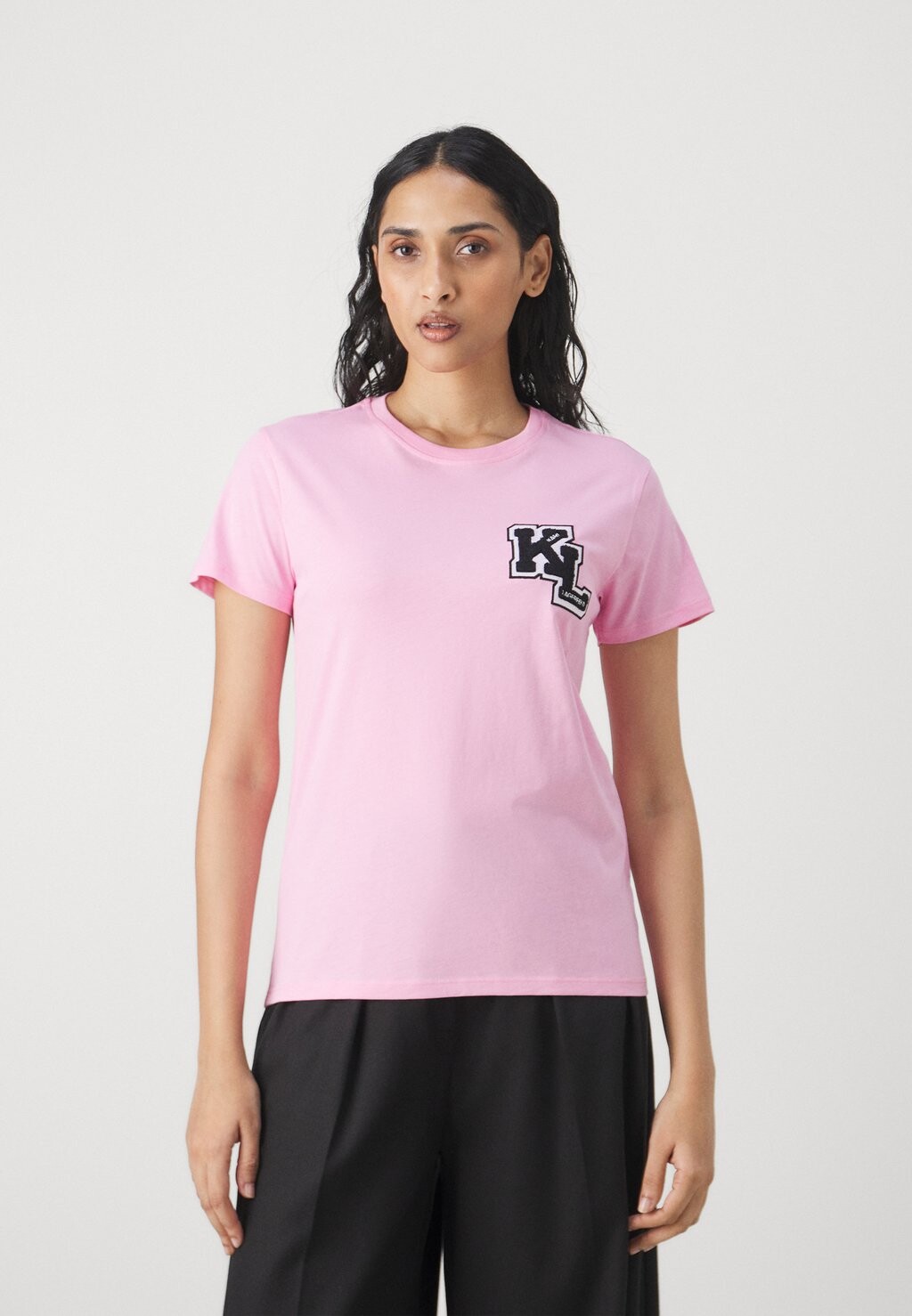 

Футболка с принтом Logo KARL LAGERFELD, цвет prism pink