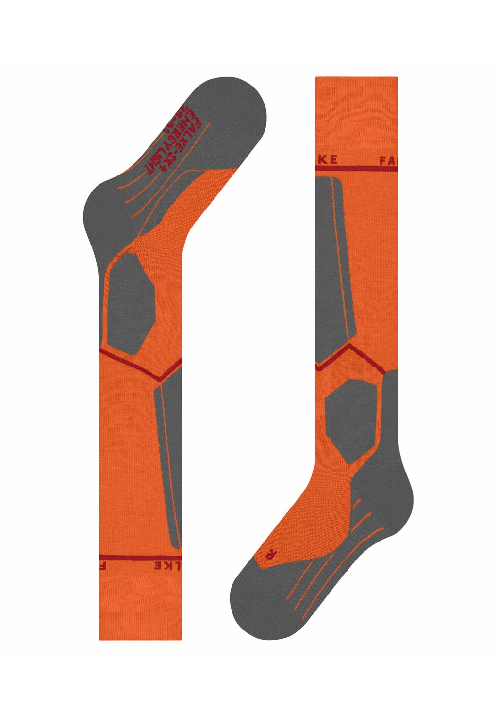 Носки SK4 ENERGIZING LIGHT FALKE, мигающий оранжевый лыжи тяни толкай лыжи мини сноуборд
