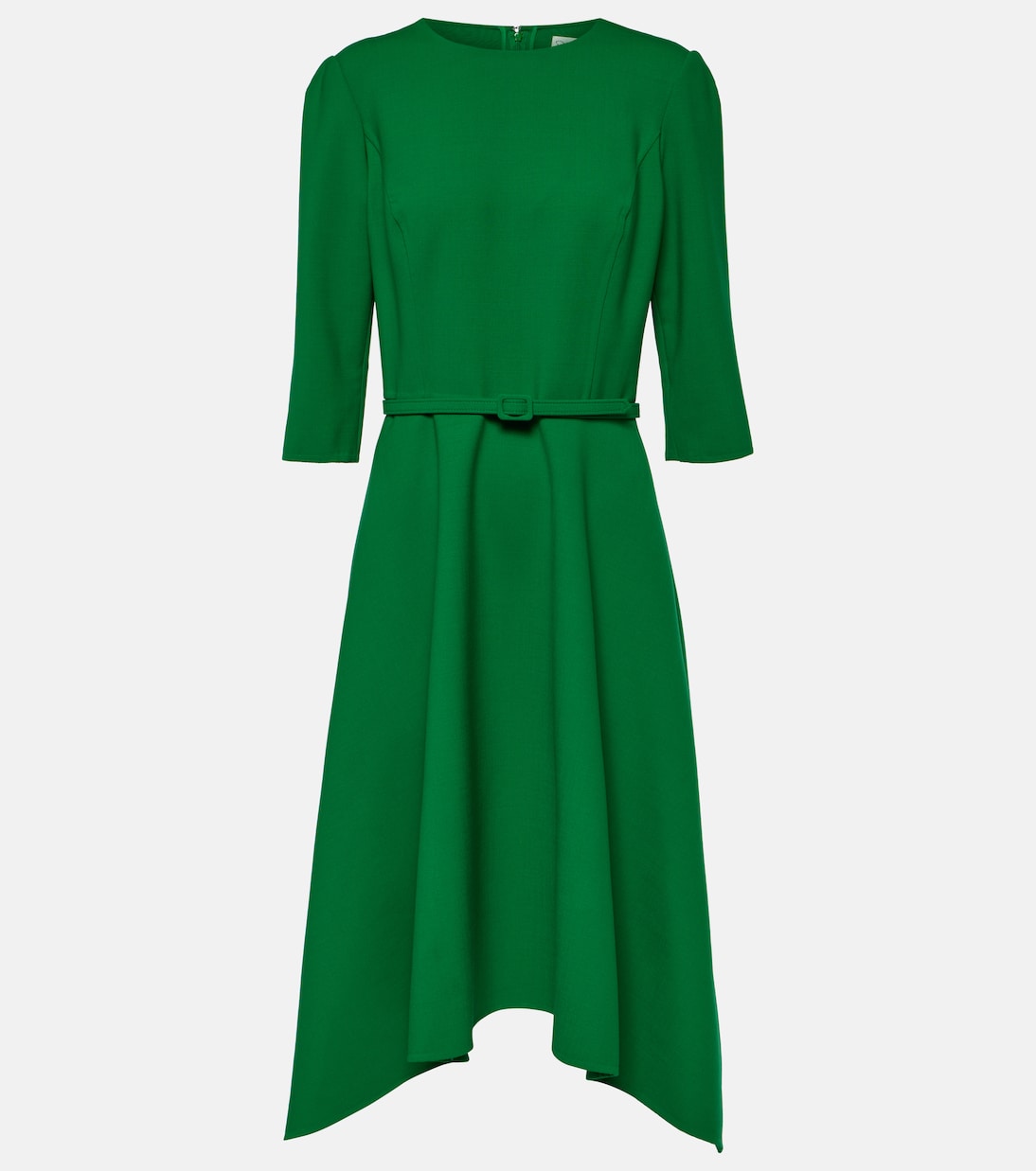 Платье миди из смесовой шерсти Oscar De La Renta, зеленый