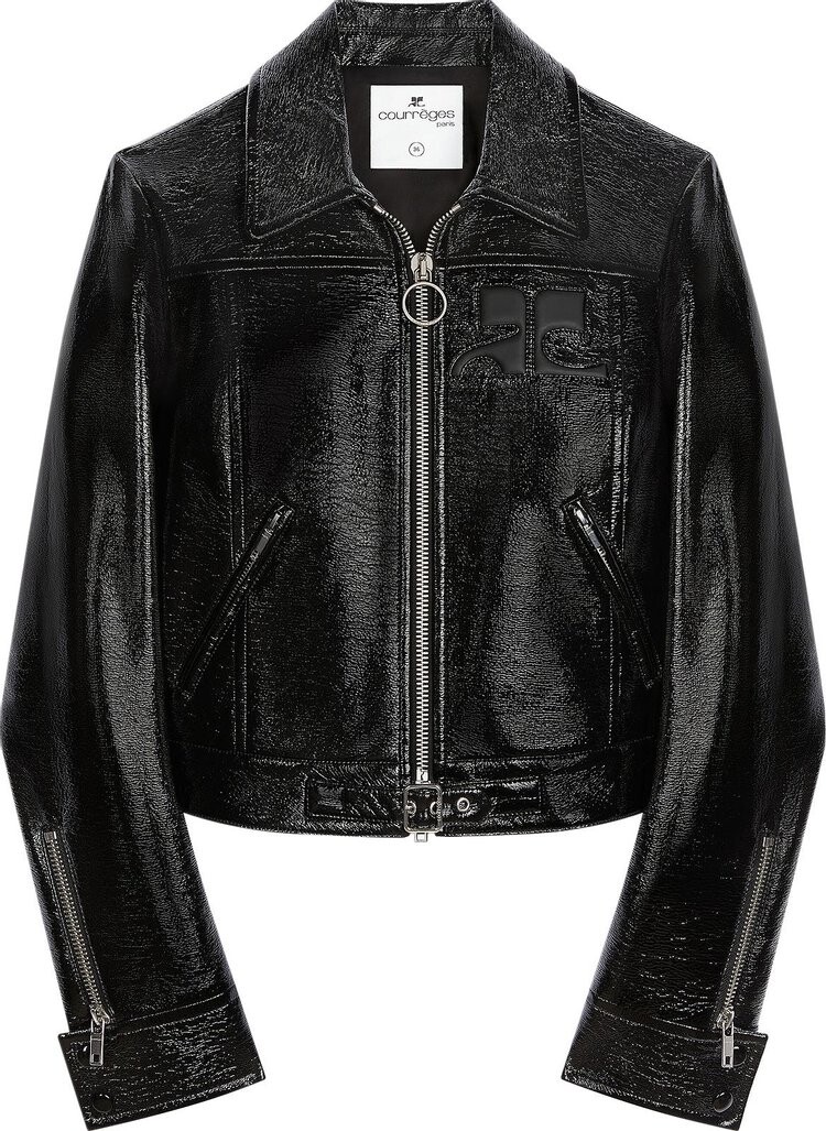 

Куртка Courrèges Zipped Iconic Vinyl 'Black', черный