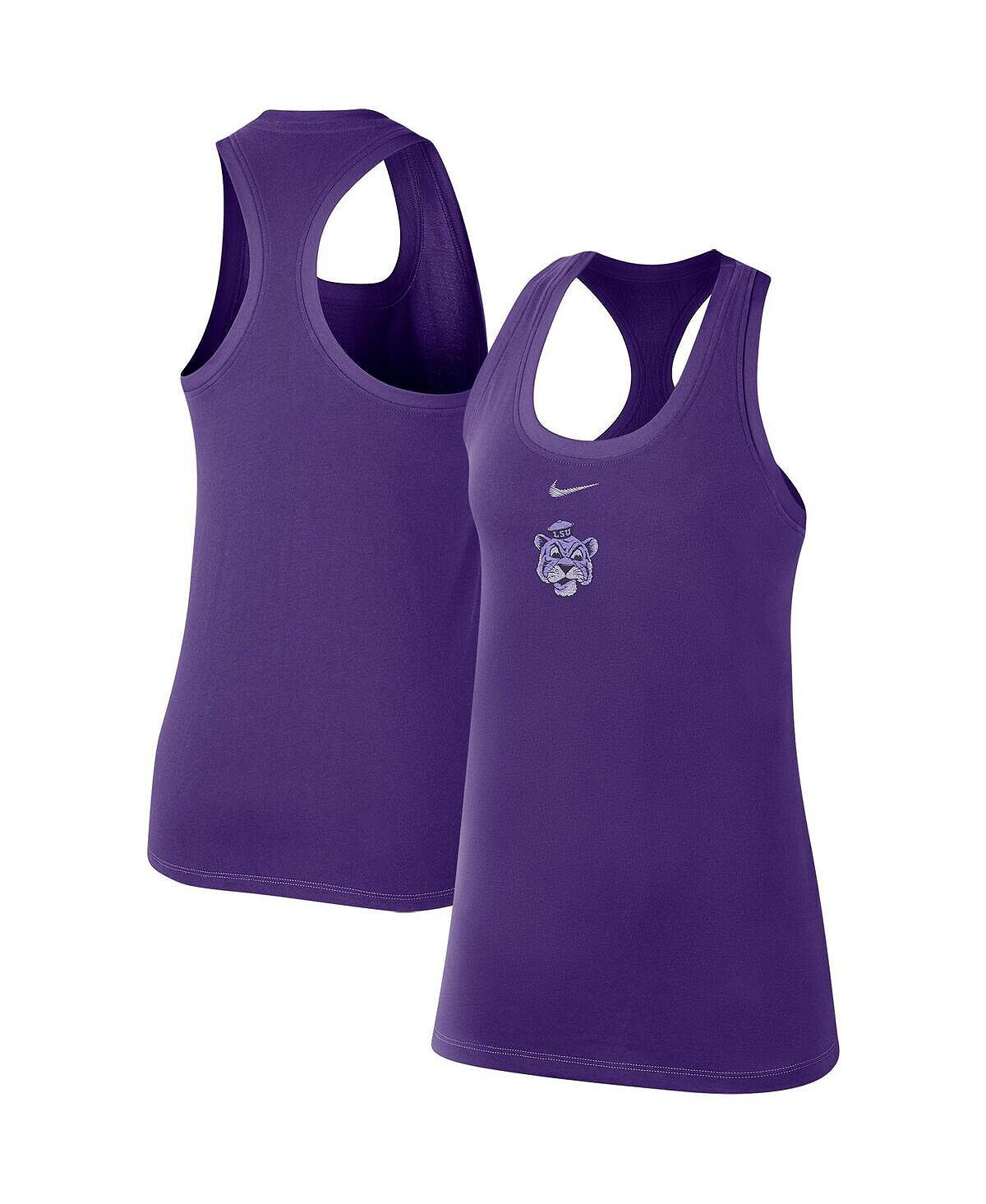 

Женская фиолетовая майка LSU Tigers Varsity Stack Vault Racerback с овальным вырезом на бретелях Nike