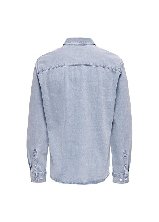 

Повседневная мужская джинсовая рубашка Ice синего цвета ONSBENNY REG CHAMBRAY LS SHIRT Only & Sons, синий лед