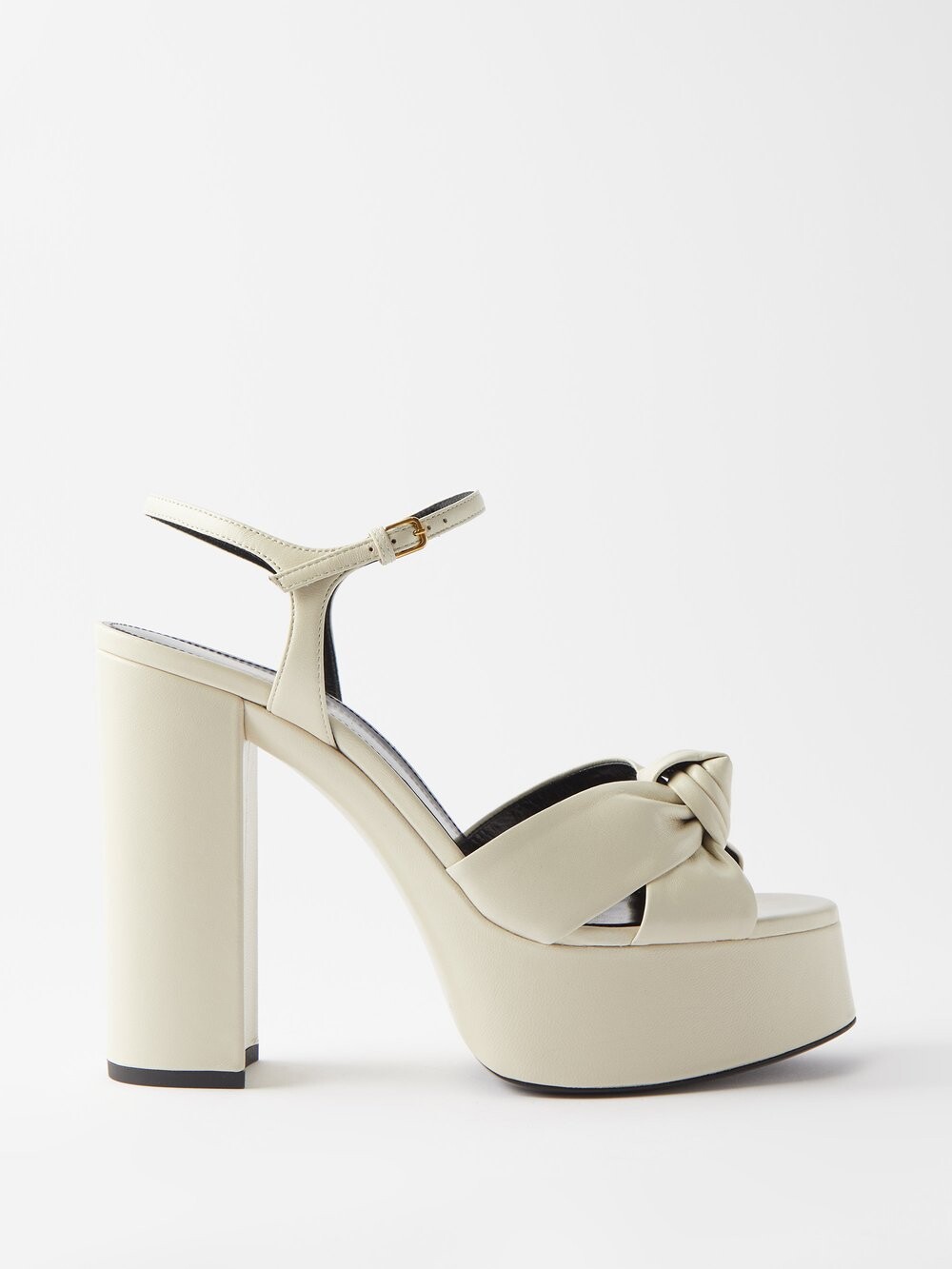 

Босоножки bianca 85 на платформе с завязками Saint Laurent, белый