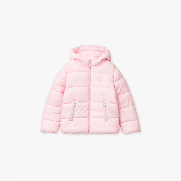 

Фирменная вышитая куртка-стёганый чехол 6-14 лет Benetton, розовый
