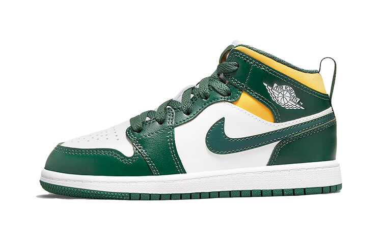 

(BP) Кроссовки Air Jordan 1 Mid-Top Белый/Зеленый