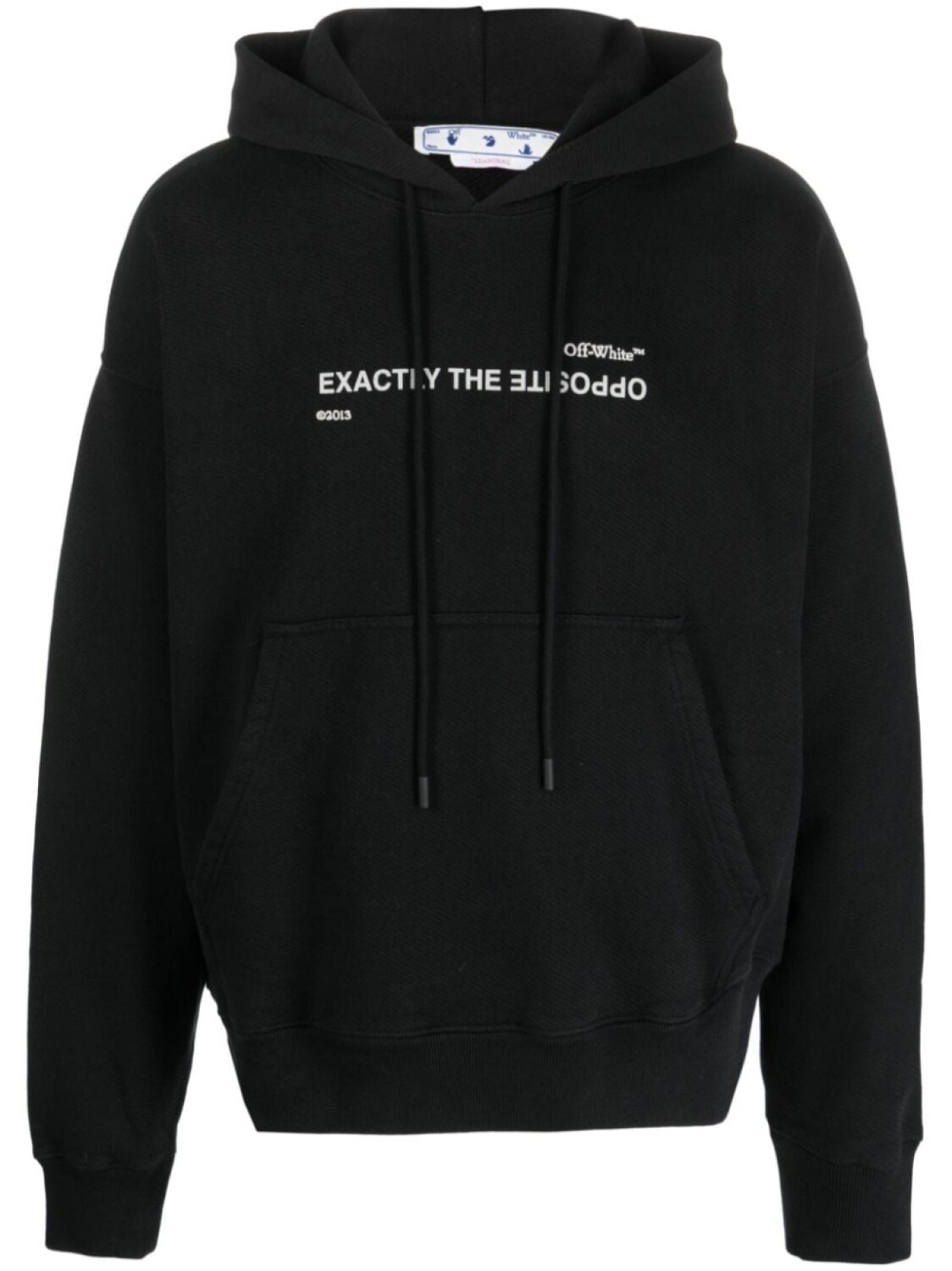 

Off-White худи с кулиской и надписью, черный