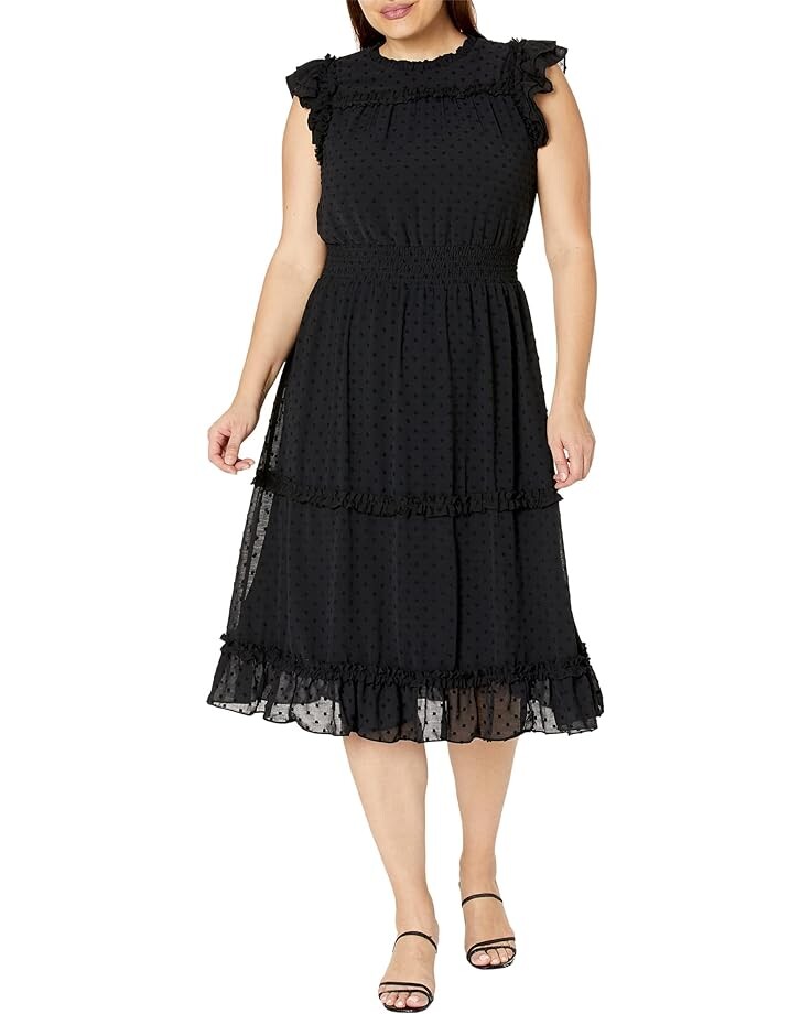 

Платье CeCe Sleeveless Clip Dot, черный