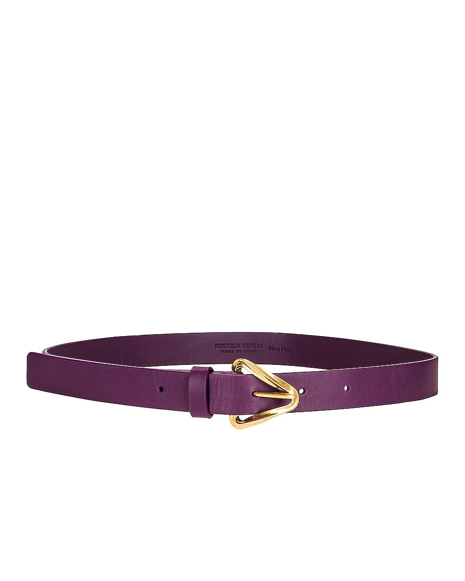 

Ремень Bottega Veneta Triangle Leather, цвет Eggplant & Gold
