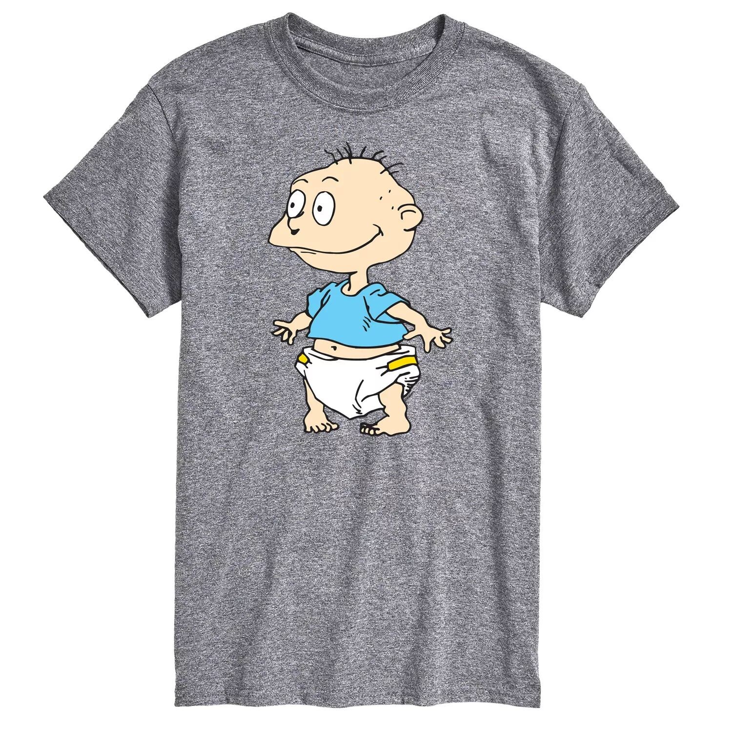 

Футболка с рисунком Big & Tall Rugrats Tommy Coming Nickelodeon, серый