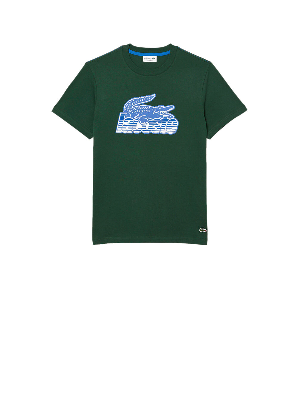

Зеленая мужская футболка с логотипом и короткими рукавами Lacoste