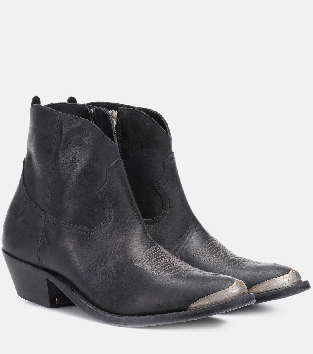 

Молодые кожаные ботильоны Golden Goose, черный