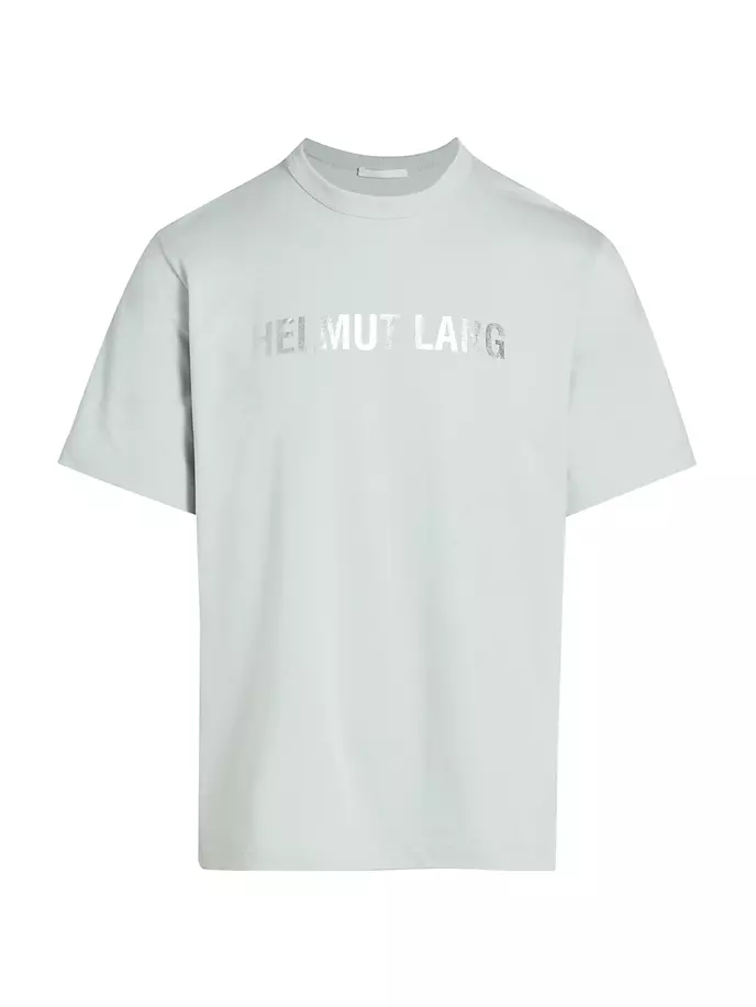 

Футболка оверсайз с металлизированным логотипом Helmut Lang, синий