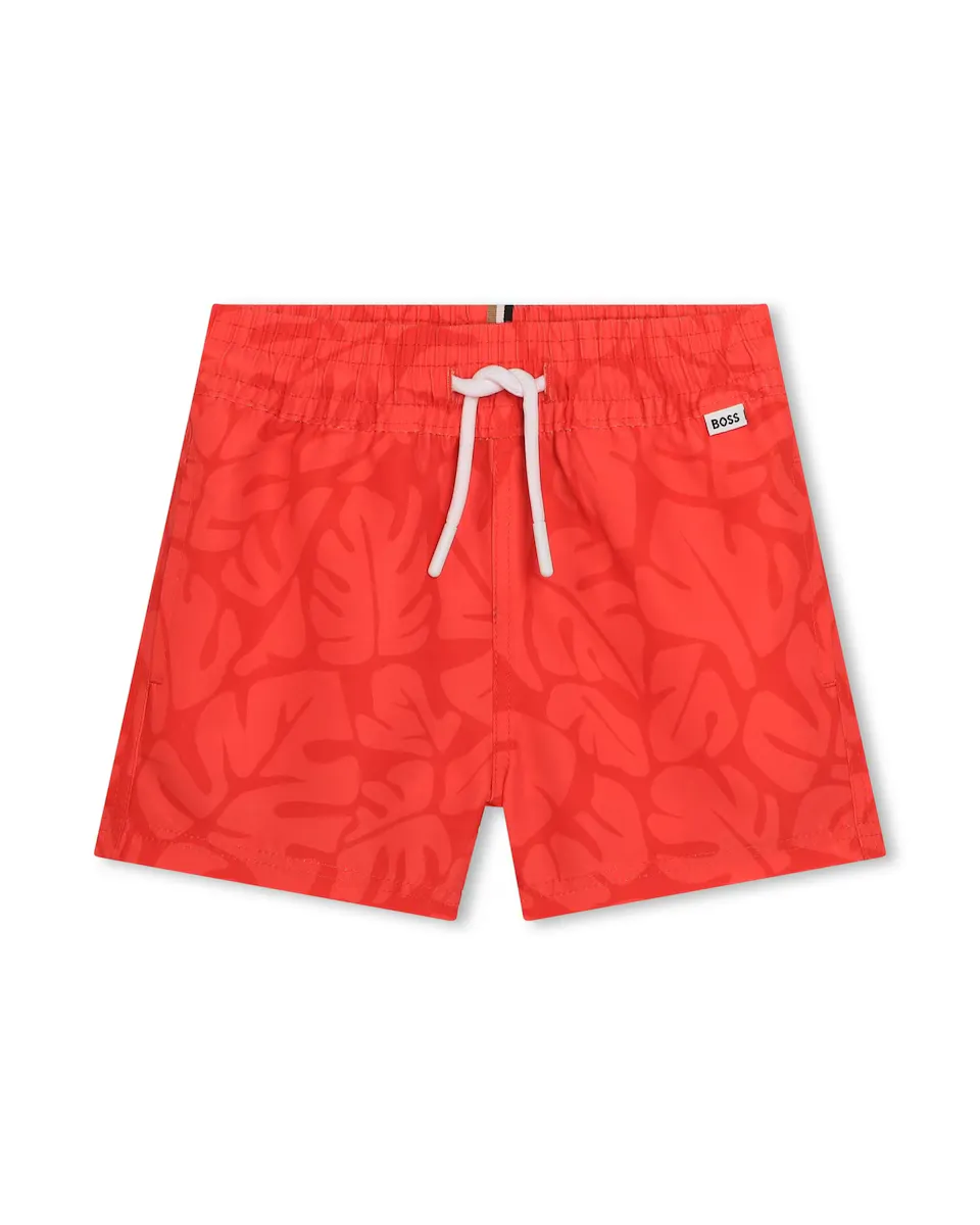 

Купальник с принтом для мальчика и кулиской BOSS Kidswear, красный