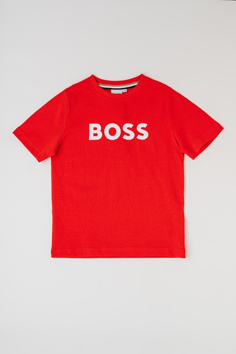 

Хлопковая футболка с логотипом Boss Kidswear, красный