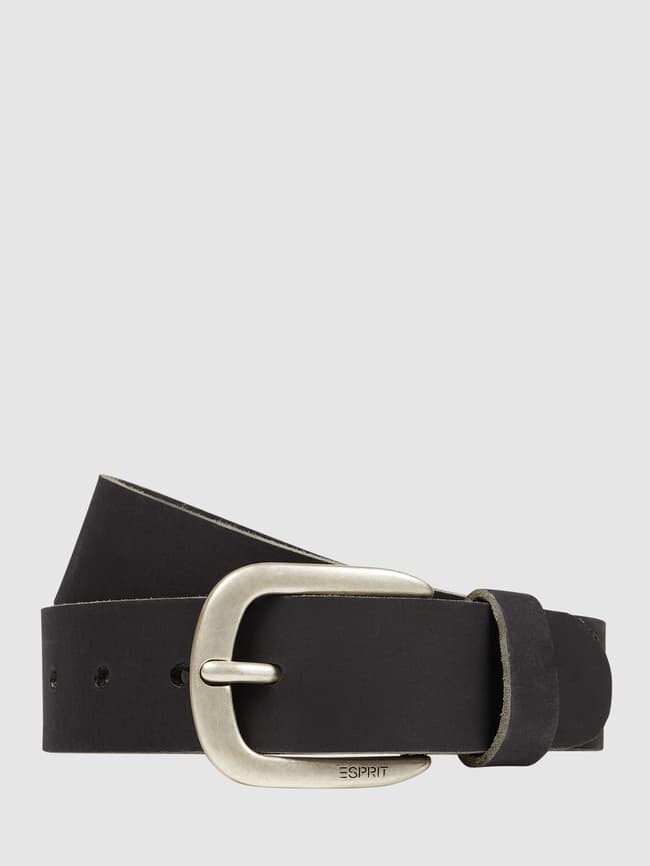 

Кожаный ремень с пряжкой Esprit, черный