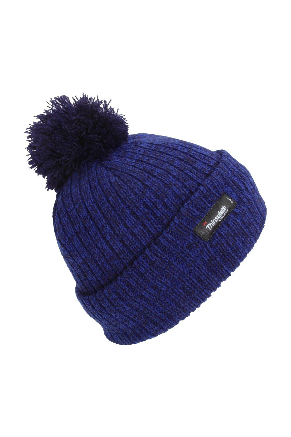 Зимняя вязаная шапка-бини с помпоном Thinsulate Universal Textiles, синий