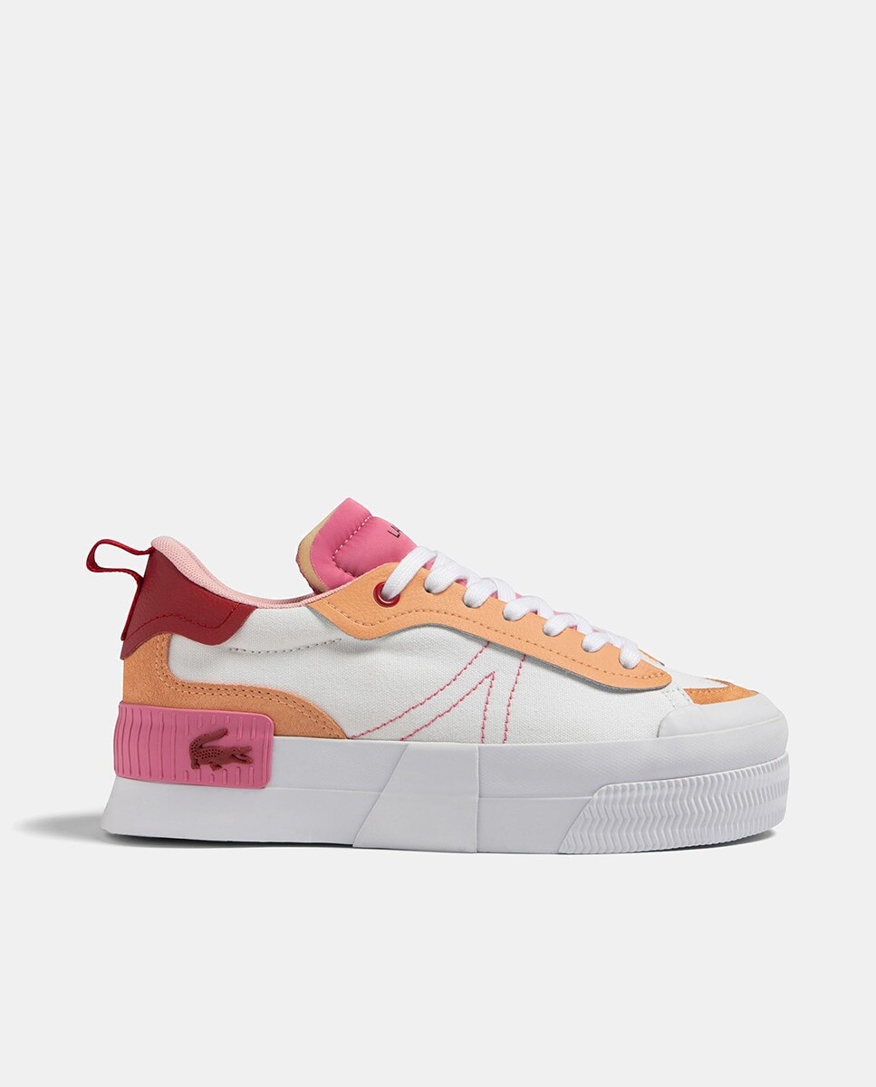 

L004 женские кроссовки на платформе Lacoste, белый