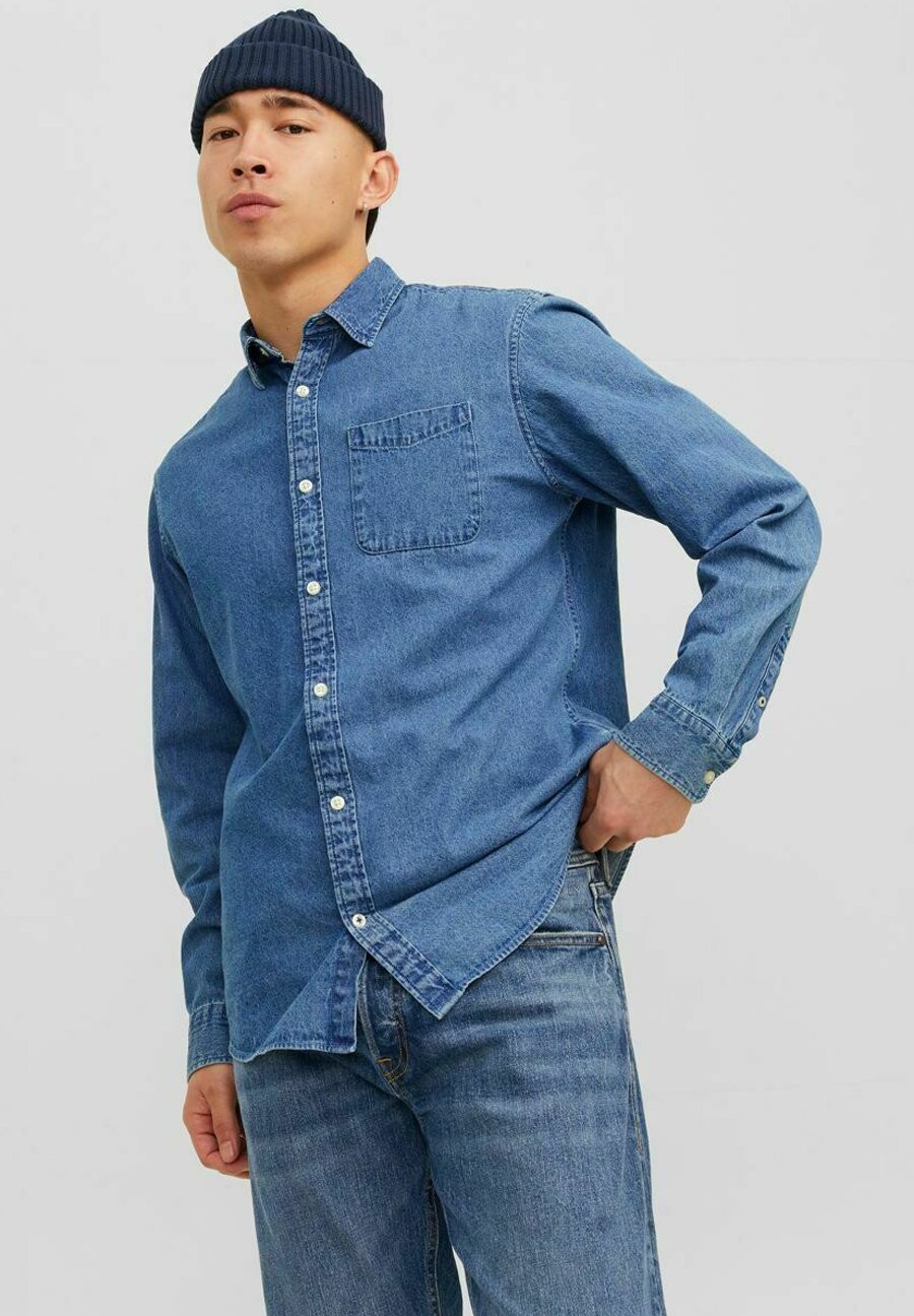 

Рубашка LANGÄRMELIGES Jack & Jones, джинсовая, средний синий