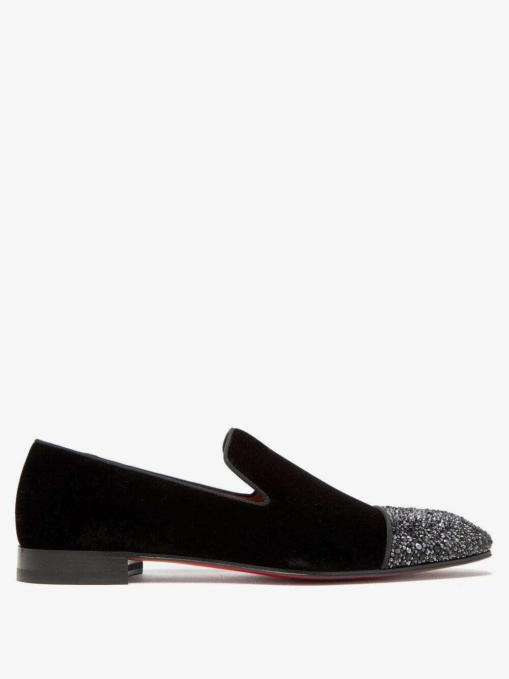 

Бархатные лоферы dandelion с кристаллами Christian Louboutin, черный