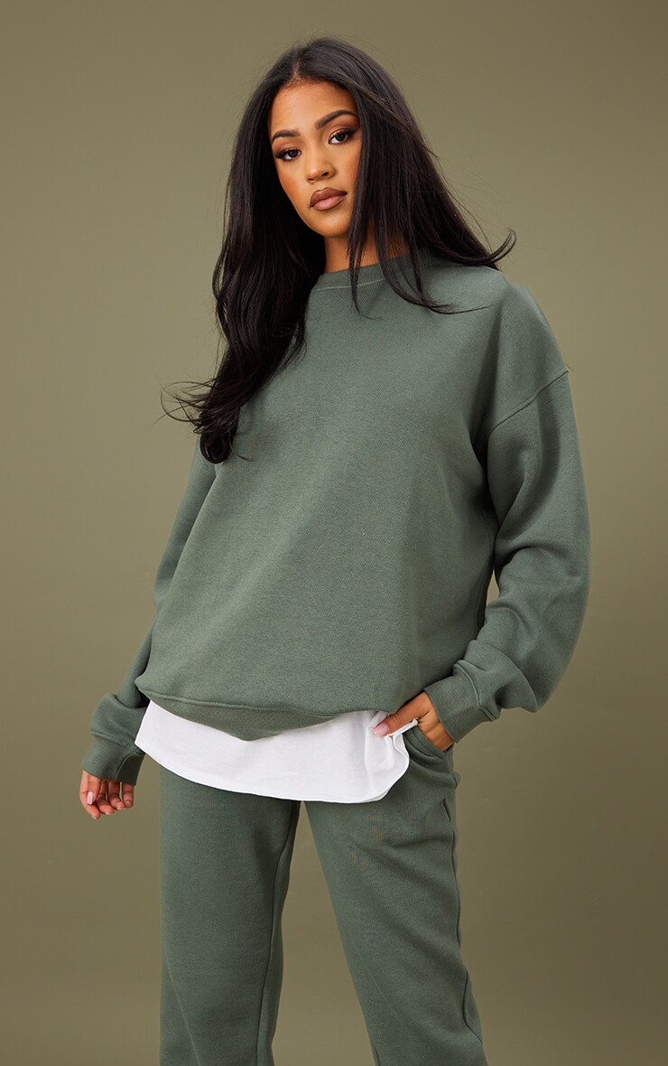 

PrettyLittleThing Базовый свитшот оверсайз цвета цвета хаки Tall Moss Khaki