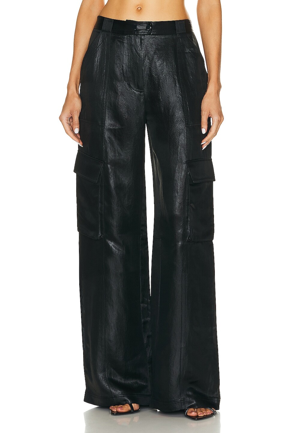 

Брюки Simkhai Beatriz Wide Leg Cargo, черный
