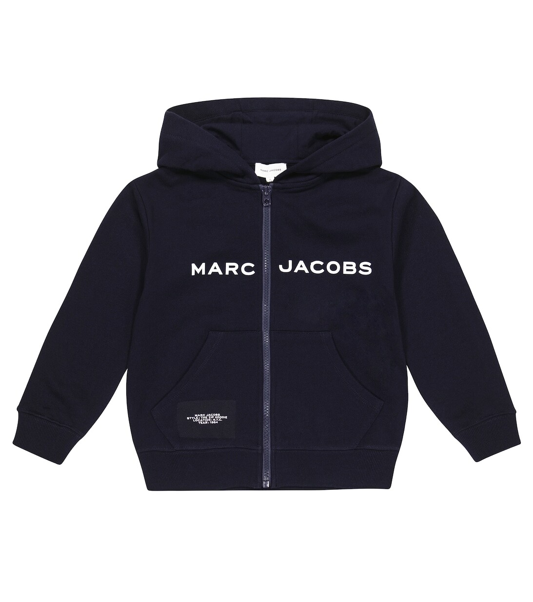 

Худи из хлопкового джерси на молнии с логотипом Marc Jacobs, синий