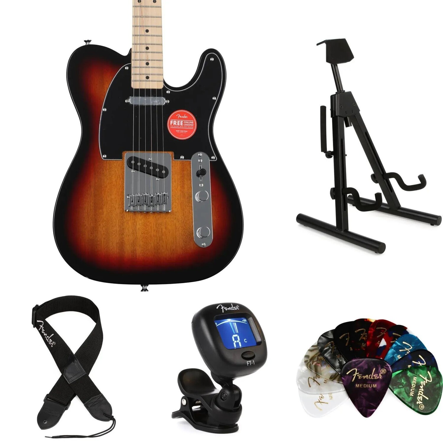 

Комплект Squier Affinity Telecaster Essentials — 3TS с кленовой накладкой грифа