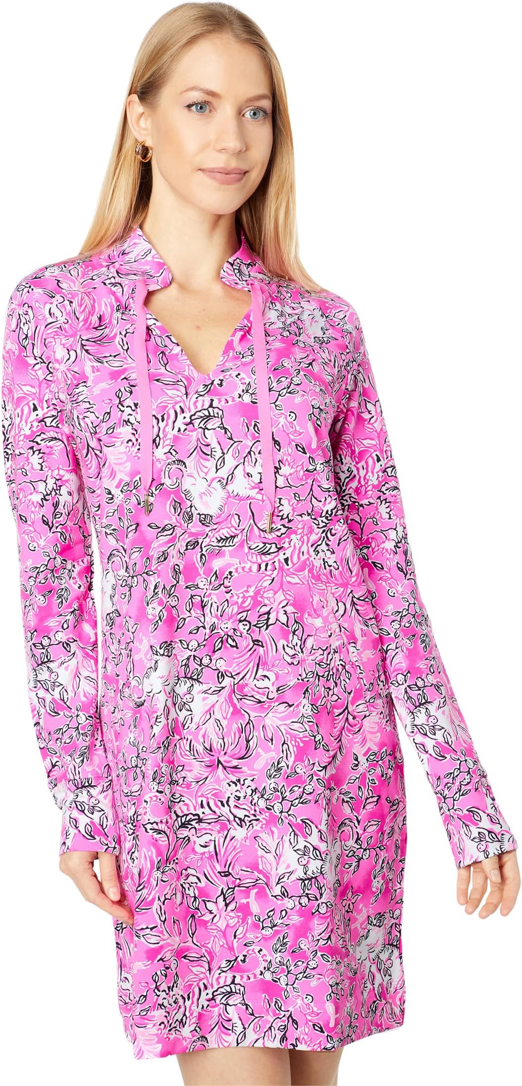 plumeria maldives Платье Cassi UPF 50+ Lilly Pulitzer, цвет Plumeria Pink/Purposefully Pink