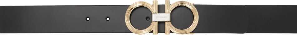 

Черный двусторонний ремень Gancini Ferragamo