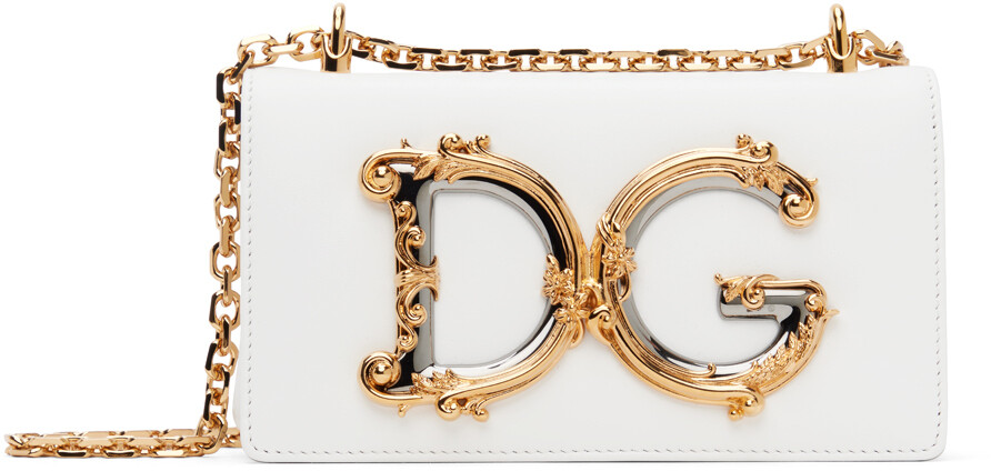 

Белая сумка для телефона для девочек DG Dolce & Gabbana