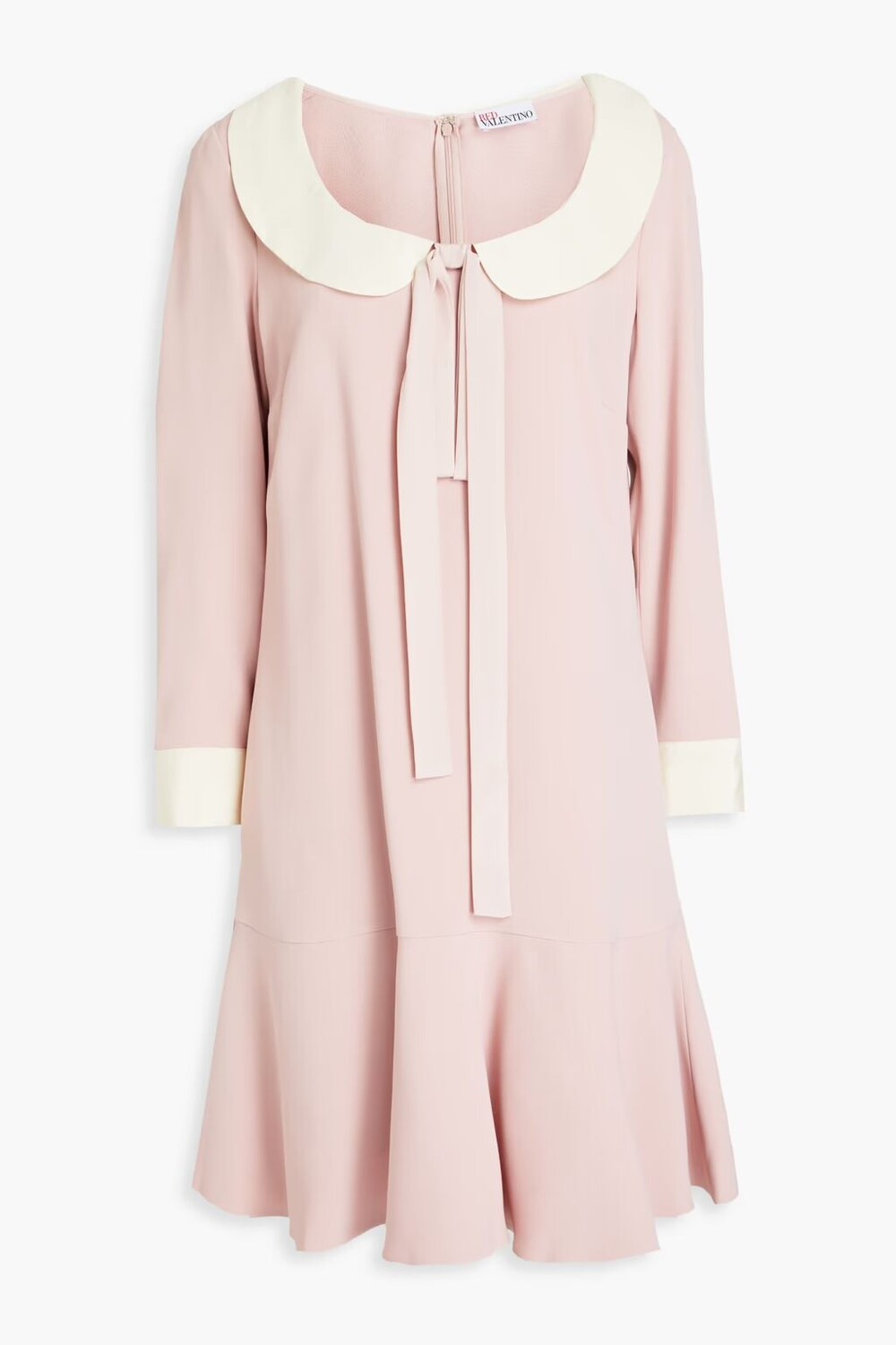 

Двухцветное платье мини из крепа с бантом Redvalentino, розовый