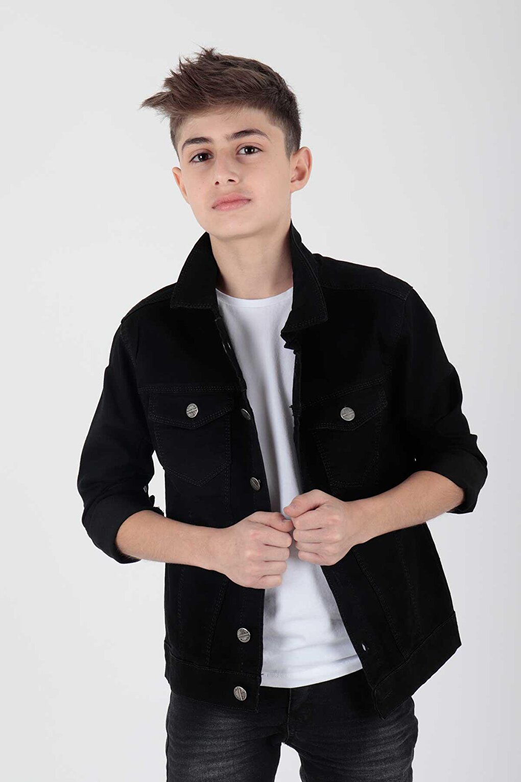 Джинсовая куртка для мальчика Повседневная модная Ak22152023 ahengim, черный