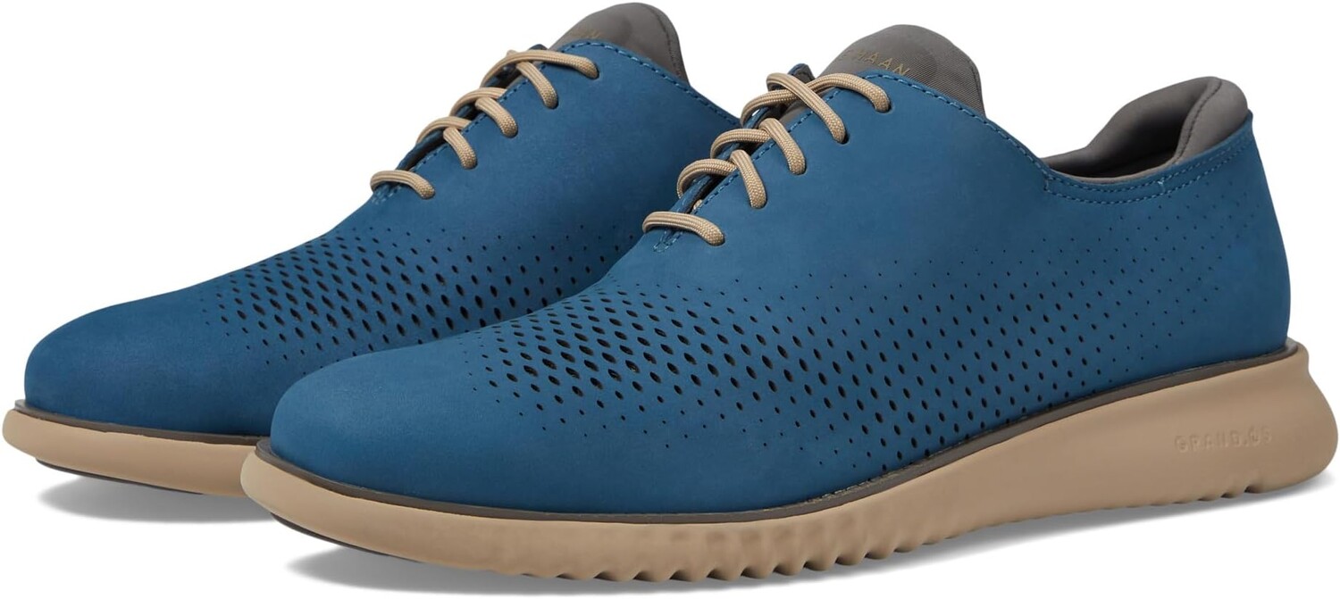 

Оксфорды 2.Zerogrand Laser Wing Tip Oxford Lined Cole Haan, цвет Ensign Blue Nubuck