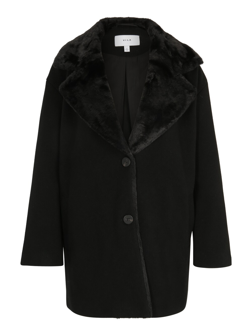 Межсезонное пальто Vila Petite Metil, черный vila блейзер со сборками на рукавах vila черный