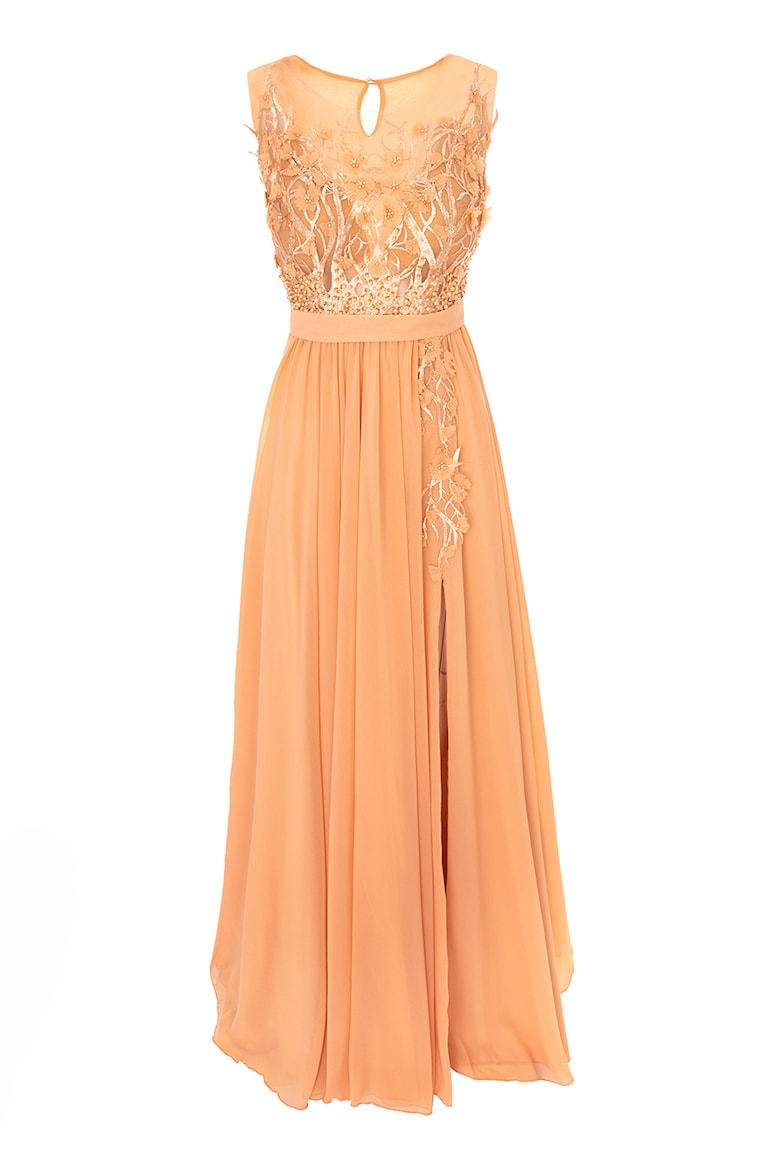 Вырезное платье с цветочными аппликациями Acob À Porter, оранжевый