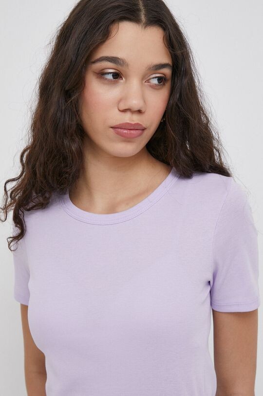 

Хлопковая футболка United Colors of Benetton, фиолетовый