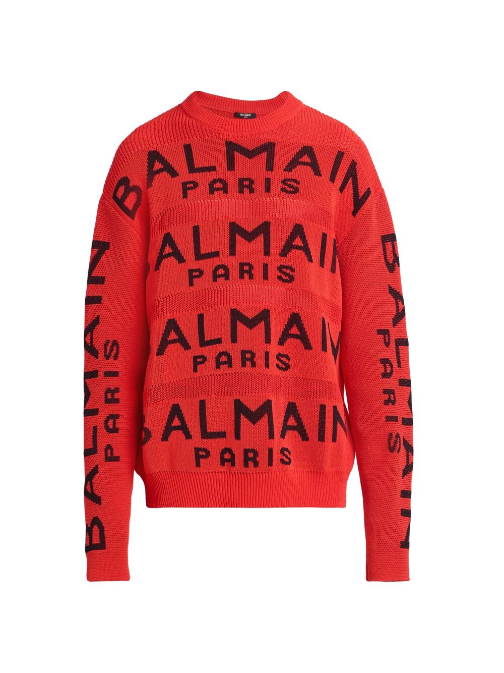

Жаккардовый свитер с логотипом Balmain, красный