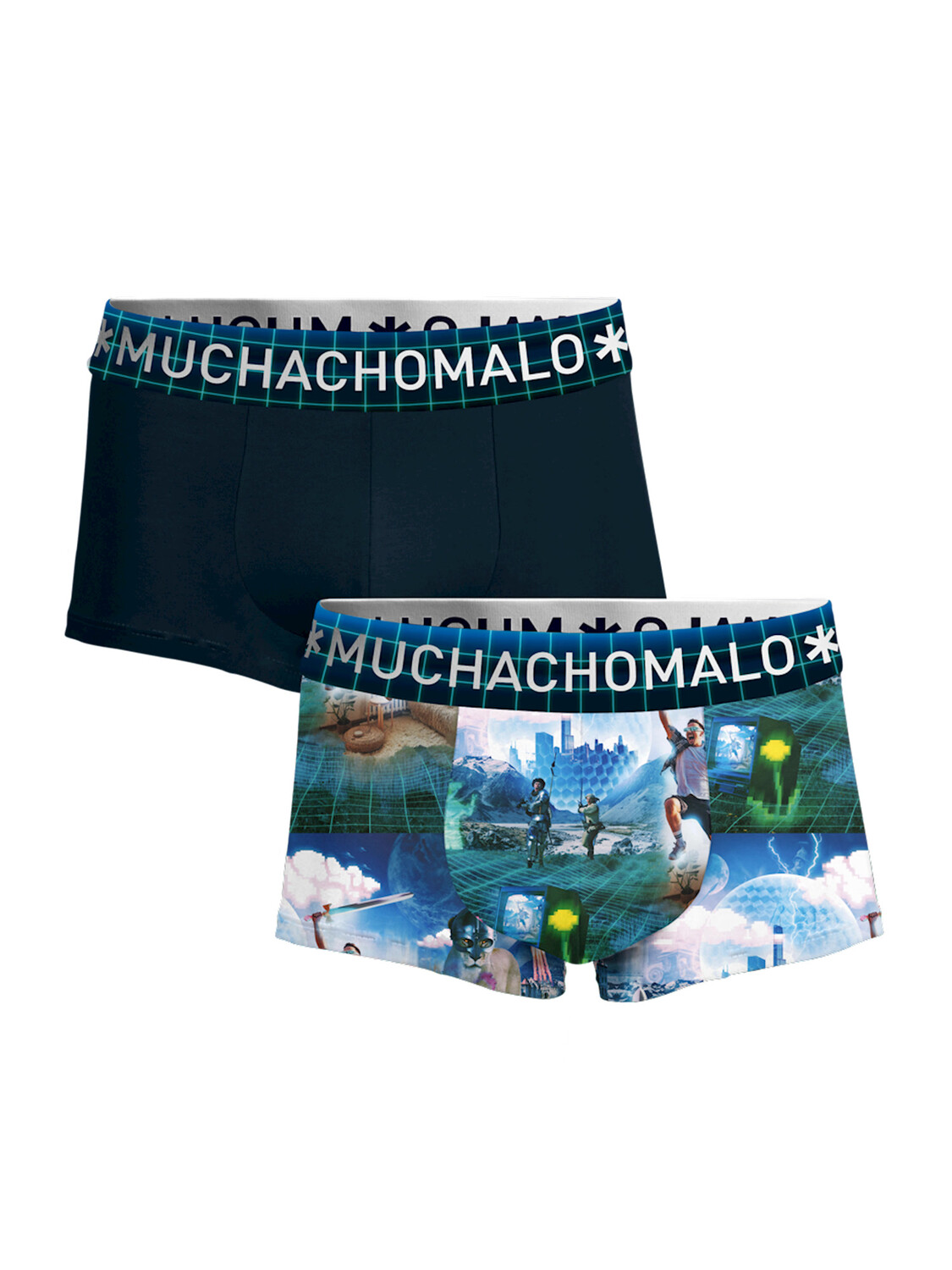 Боксеры Muchachomalo 2er-Set: Boxershorts, цвет Multicolor/Blue боксеры muchachomalo 5er set boxershorts цвет black blue blue green pink