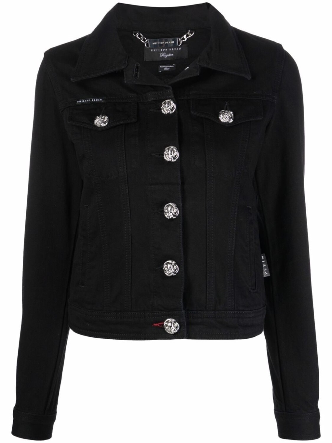 

Philipp Plein джинсовая куртка с логотипом, черный