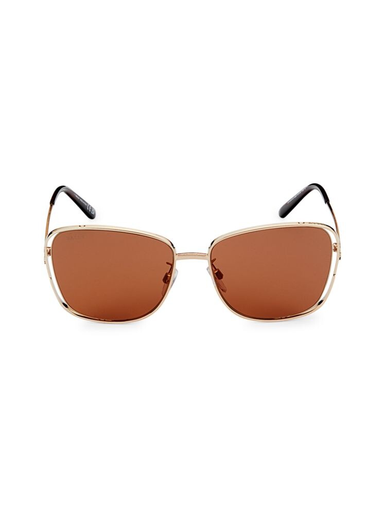 

Квадратные солнцезащитные очки 57MM Bally, золото