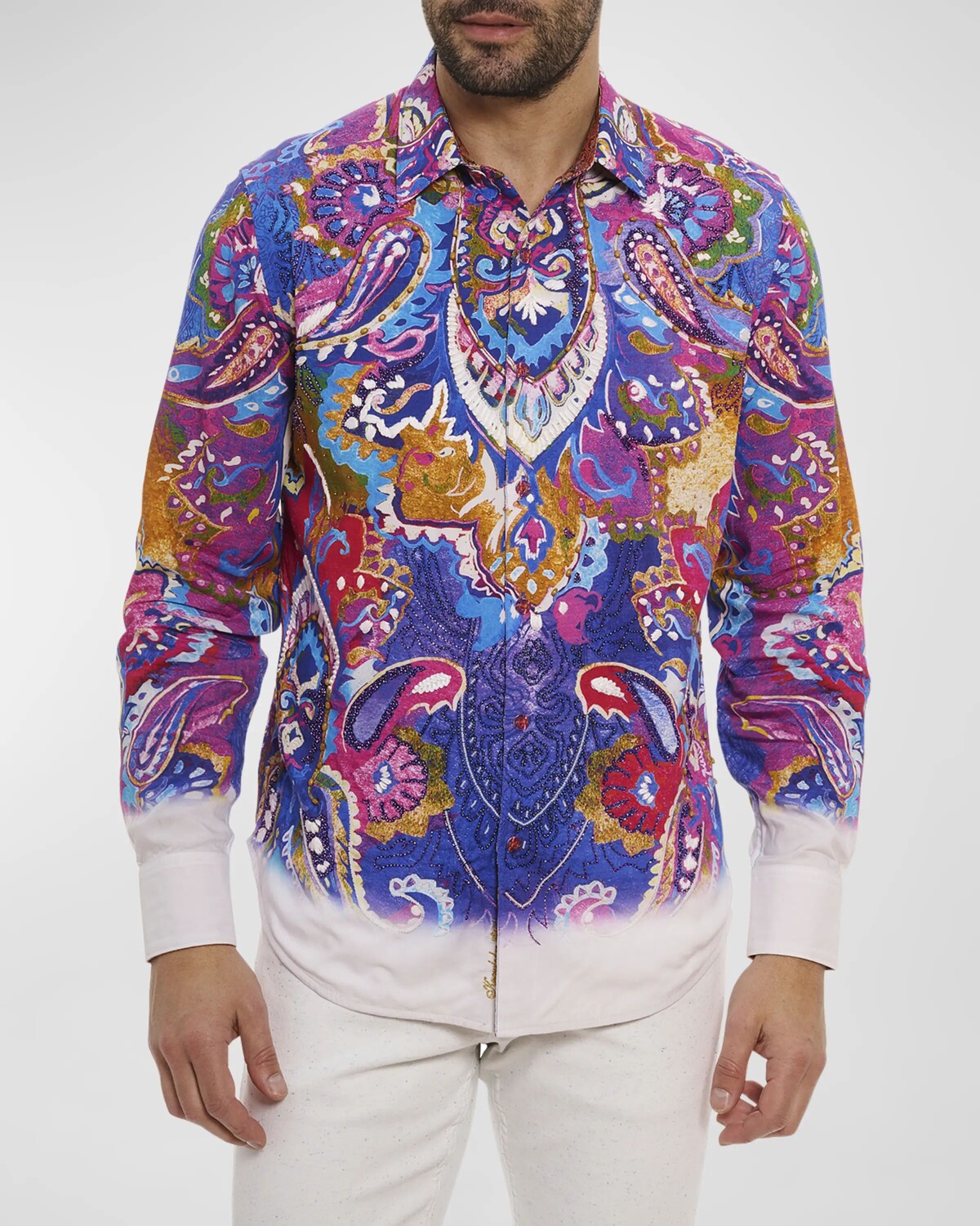 

Мужская спортивная рубашка Bead My Guest Limited Edition Robert Graham, цвет Multi