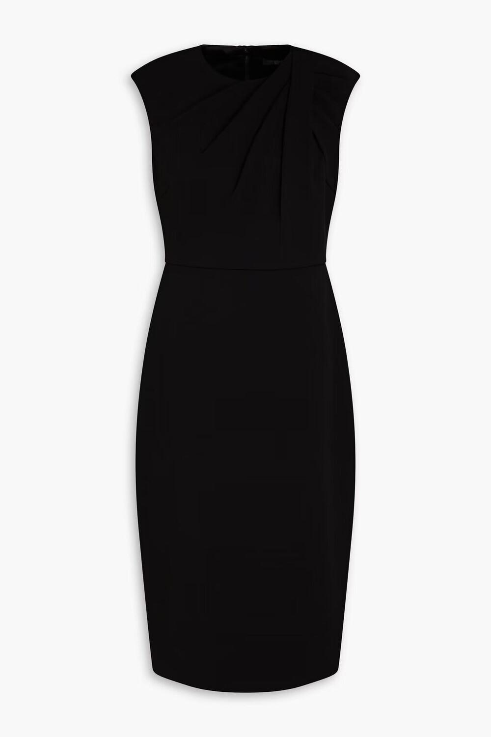 

Плиссированное платье из крепа Badgley Mischka, черный