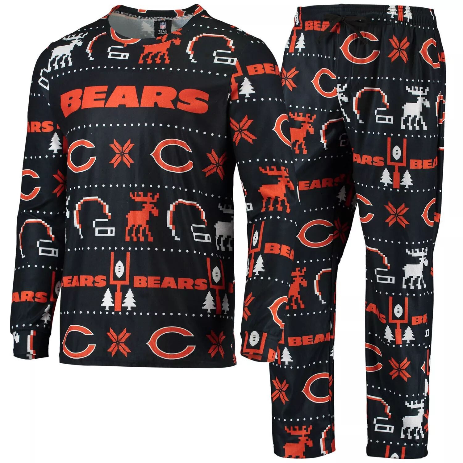 

Мужской темно-синий пижамный комплект FOCO Chicago Bears с надписью Ugly