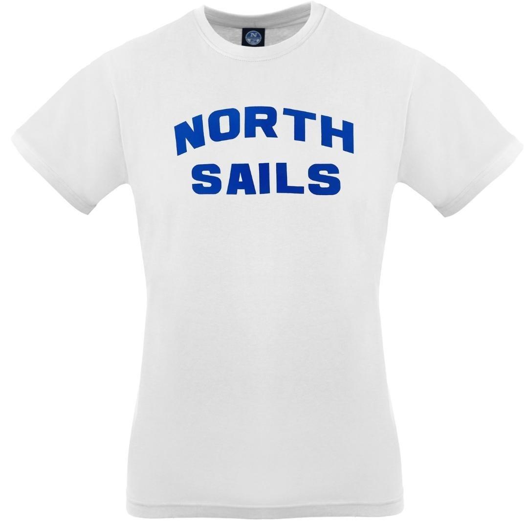 Белая футболка с логотипом Block North Sails, белый темно синяя футболка с круглым логотипом north sails синий