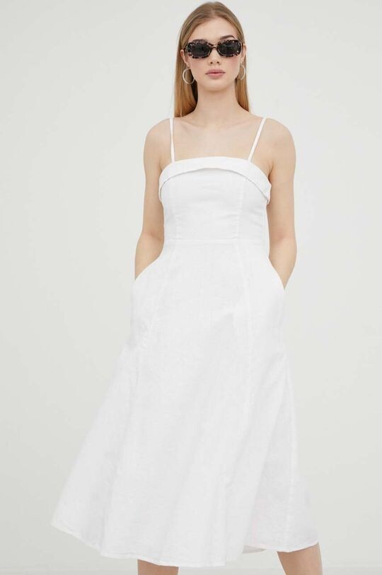 

Льняное платье Abercrombie & Fitch, белый