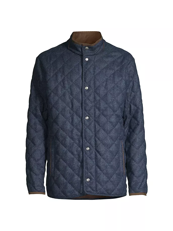 

Стеганое шерстяное дорожное пальто Crown Suffolk Peter Millar, цвет star dust