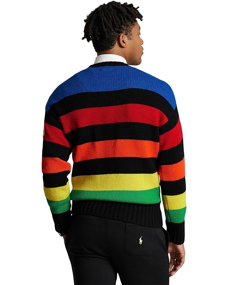 Свитер Polo Ralph Lauren Logo Striped Wool-Blend Sweater, цвет Multi Combo свитер polo ralph lauren wool blend saddle sleeve sweater цвет mid grey donegal